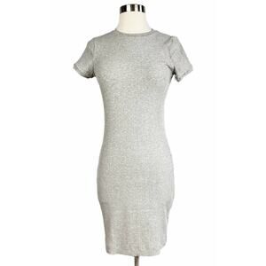 SUSANA MONACO Ribbed Jersey Knit Dress Sheath Midi Cap Sleeve Crewneck Small NWT